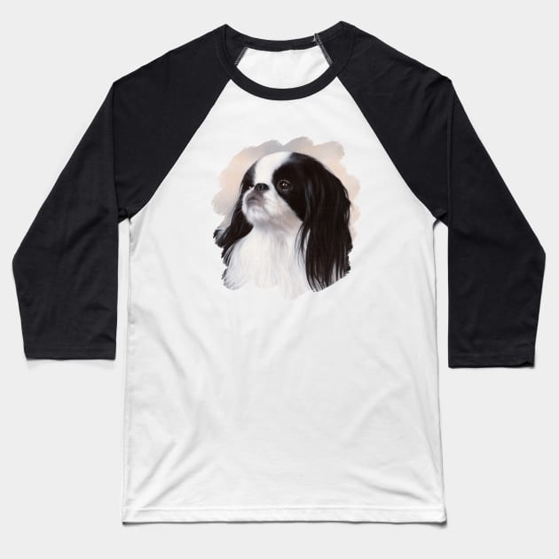 Japanese Chin painting Baseball T-Shirt by rachelstribbling